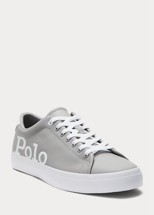 Šedo/bílé pánské kožené tenisky Ralph Lauren Longwood Logo Šedo/bílé pánské kožené tenisky Ralph Lauren Longwood Logo
