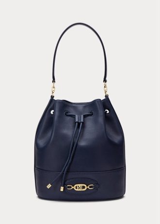 Elegantní dámská kožená kabelka Ralph Lauren Navy