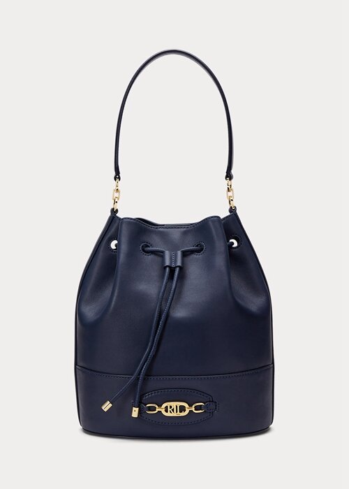 Elegantní dámská kožená kabelka Ralph Lauren Navy Elegantní dámská kožená kabelka Ralph Lauren Navy