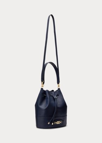 Elegantní dámská kožená kabelka Ralph Lauren Navy