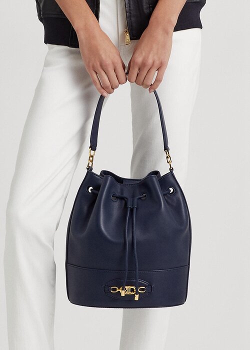 Elegantní dámská kožená kabelka Ralph Lauren Navy Elegantní dámská kožená kabelka Ralph Lauren Navy