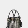 Černé/bílé dámské kabelky Houndstooth Ralph Lauren Houndstooth Mini Bellport