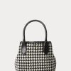 Černé/bílé dámské kabelky Houndstooth Ralph Lauren Houndstooth Mini Bellport