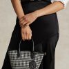 Černé/bílé dámské kabelky Houndstooth Ralph Lauren Houndstooth Mini Bellport