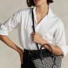 Černé/bílé dámské kabelky Houndstooth Ralph Lauren Houndstooth Mini Bellport