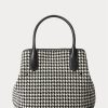 Černé/bílé dámské kabelky Houndstooth Ralph Lauren Houndstooth střední Bellport