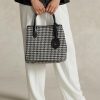 Černé/bílé dámské kabelky Houndstooth Ralph Lauren Houndstooth střední Bellport