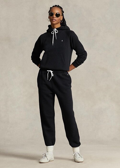 Černé dámské atletické kalhoty Ralph Lauren Fleece Černé dámské atletické kalhoty Ralph Lauren Fleece