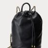 Černé dámské batohy Ralph Lauren Nappa Leather Medium Izzie