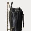 Černé dámské batohy Ralph Lauren Nappa Leather Medium Izzie