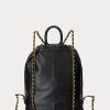 Černé dámské batohy Ralph Lauren Nappa Leather Medium Izzie