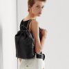 Černé dámské batohy Ralph Lauren Nappa Leather Medium Izzie