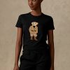 Černá dámská bavlněná trička Ralph Lauren Safari Polo Bear Černá dámská bavlněná trička Ralph Lauren Safari Polo Bear