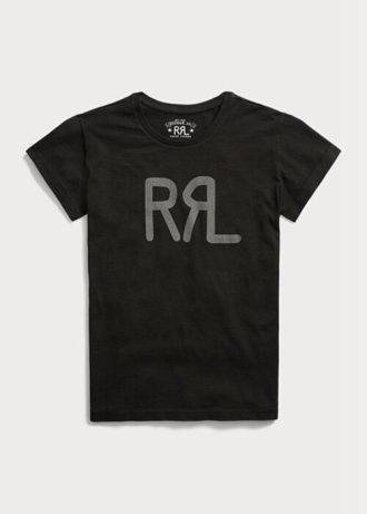 Černá dámská bavlněná trička s logem Ralph Lauren