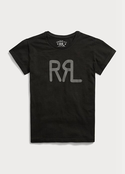 Černá dámská bavlněná trička s logem Ralph Lauren Černá dámská bavlněná trička s logem Ralph Lauren