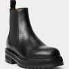 Černé dámské boty Chelsea Ralph Lauren Calfskin Lug