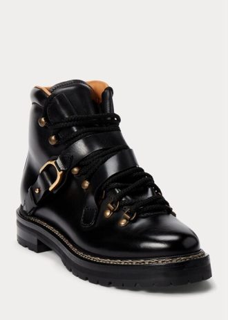 Černé dámské boty Ralph Lauren Dimicia Welington Burnishedie