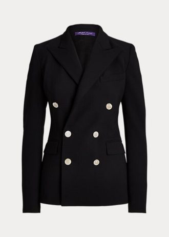 Černé dámské bundy Ralph Lauren Camden Wool-Blend