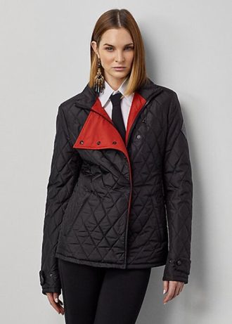 Černé dámské bundy Ralph Lauren Doma Silk Taffeta