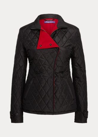 Černé dámské bundy Ralph Lauren Doma Silk Taffeta