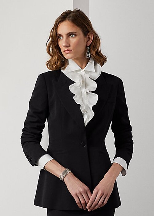 Černé dámské bundy Ralph Lauren Meritta Wool Barathea Černé dámské bundy Ralph Lauren Meritta Wool Barathea