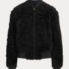 Černé dámské bundy Ralph Lauren Raygan Shearling Bomber