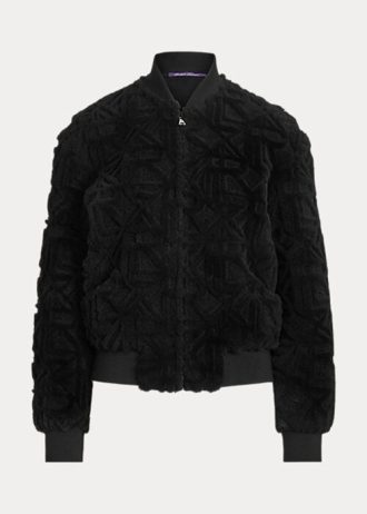 Černé dámské bundy Ralph Lauren Raygan Shearling Bomber