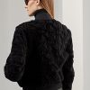 Černé dámské bundy Ralph Lauren Raygan Shearling Bomber