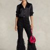 Černé dámské džíny Ralph Lauren Beaded Feather-Trim High-Rise Flare Černé dámské džíny Ralph Lauren Beaded Feather-Trim High-Rise Flare