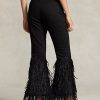 Černé dámské džíny Ralph Lauren Beaded Feather-Trim High-Rise Flare Černé dámské džíny Ralph Lauren Beaded Feather-Trim High-Rise Flare