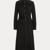 Černé dámské dvoulícní kabáty Ralph Lauren Pinstripe