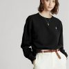 Černé dámské fleecové svetrové mikiny Ralph Lauren