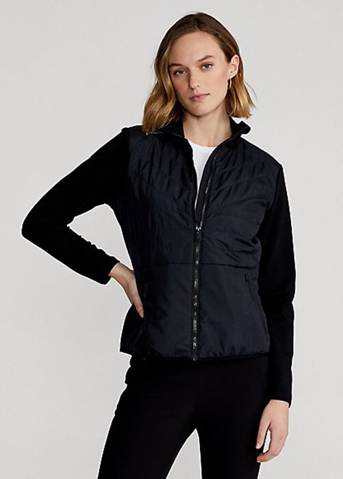 Černé dámské hybridní bundy na zip Ralph Lauren Černé dámské hybridní bundy na zip Ralph Lauren