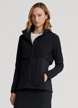 Černé dámské hybridní bundy s kapucí Ralph Lauren