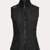 Černá dámská hybridní mockneck vesta na zip Ralph Lauren