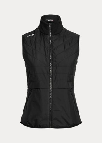 Černá dámská hybridní mockneck vesta na zip Ralph Lauren