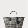Černá dámská kabelka Ralph Lauren Houndstooth Medium Bellport