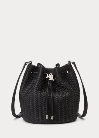 Černá dámská kabelka Ralph Lauren Woven Medium Andie