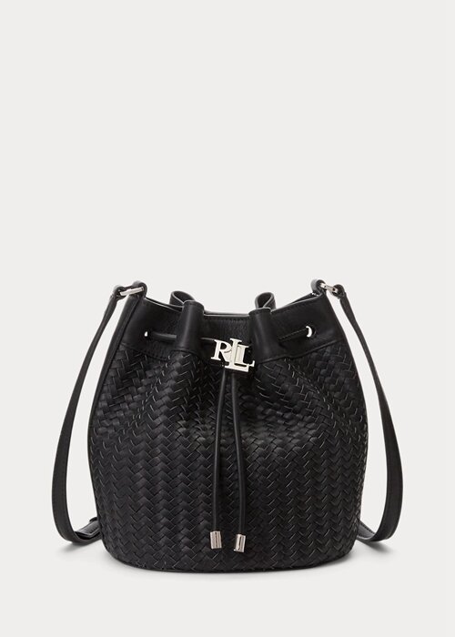Černá dámská kabelka Ralph Lauren Woven Medium Andie Černá dámská kabelka Ralph Lauren Woven Medium Andie