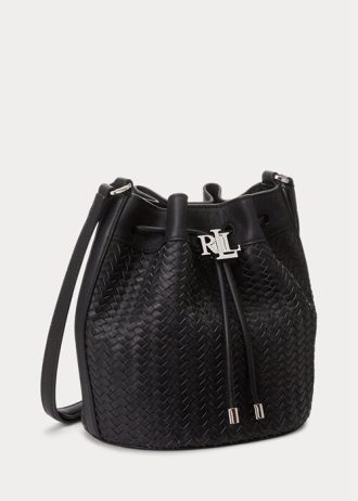 Černá dámská kabelka Ralph Lauren Woven Medium Andie