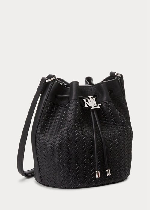 Černá dámská kabelka Ralph Lauren Woven Medium Andie Černá dámská kabelka Ralph Lauren Woven Medium Andie