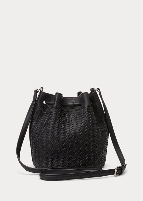 Černá dámská kabelka Ralph Lauren Woven Medium Andie Černá dámská kabelka Ralph Lauren Woven Medium Andie