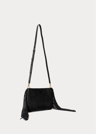 Černé dámské kabelky Ralph Lauren Leather Medium Elaina Crossbody