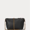 Černé dámské kabelky Ralph Lauren Leather Mini Sloane Crossbody