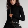 Černé dámské kabelky Ralph Lauren Leather Mini Sloane Crossbody