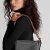 Černé dámské kabelky Ralph Lauren Leather Mini Sloane Crossbody