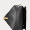 Černé dámské kabelky Ralph Lauren Polo ID Croc-embossed Envelope Chain Crossbody