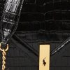Černé dámské kabelky Ralph Lauren Polo ID Croc-embossed Envelope Chain Crossbody
