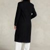 Černé dámské kabáty Melton Velvet-Topcollar Wool-Blend Ralph Lauren