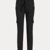 Černé dámské kalhoty Ralph Lauren Belted Ponte Cargo